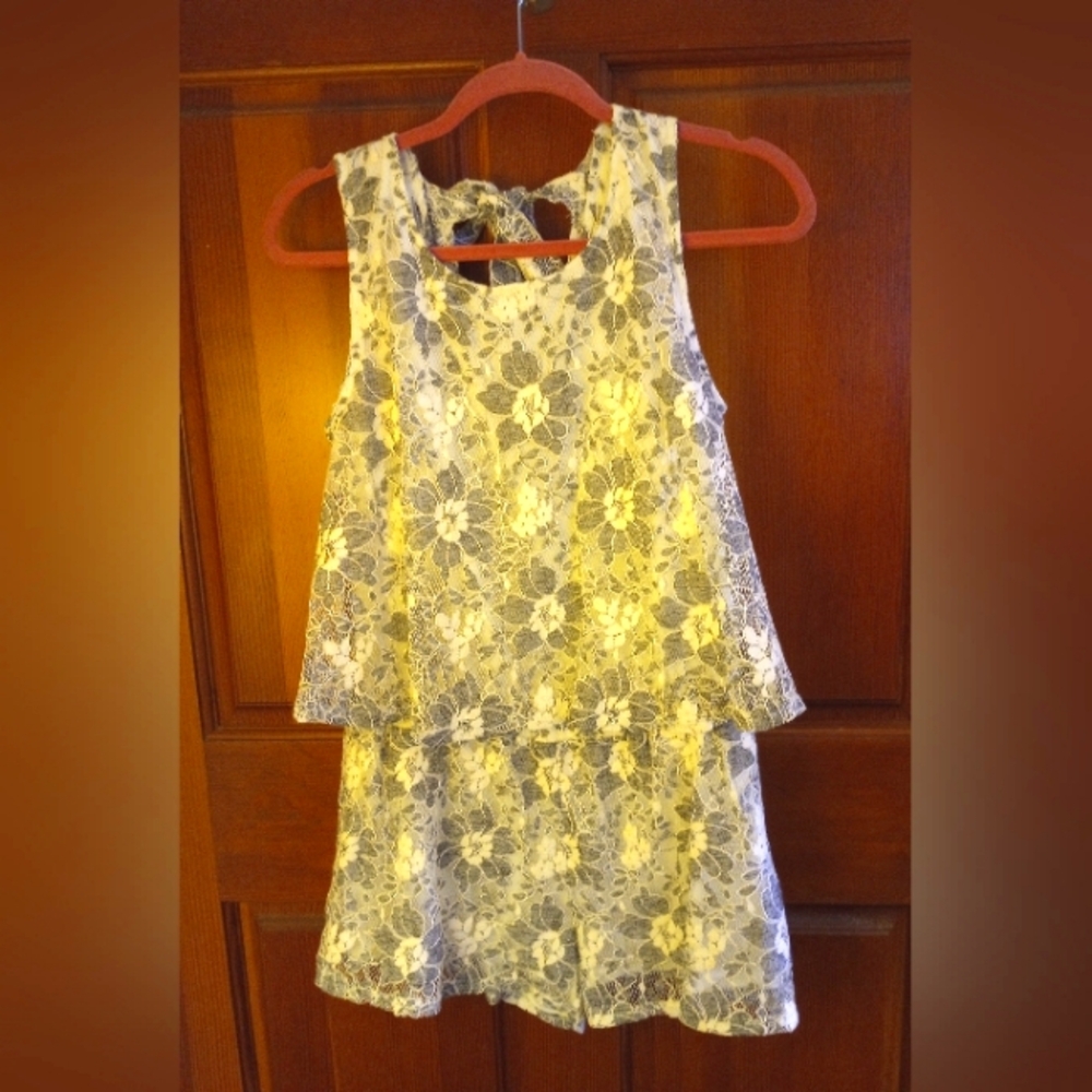 Grey Floral Romper (new)